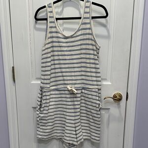 Old Navy Blue and White Striped Jumpsuit